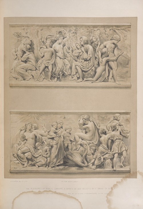 The pleasures of public gardens, – a series of bas reliefs
