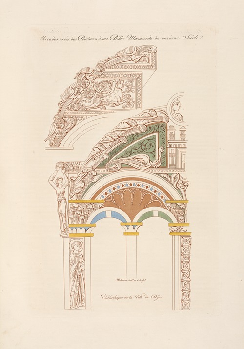 Arcades tirées de peintures d’une bible manuscrite du onzième siècle.