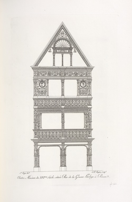 Autre maison du XVIme. siècle, située rue de la grosse horloge à Rouen.