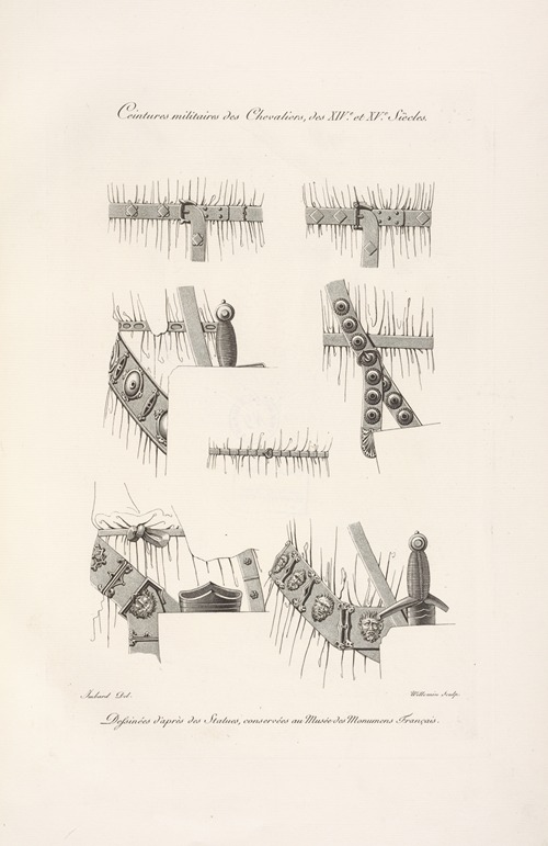 Ceintures militaires des chevaliers, des XIVe. et XVi. siècles.