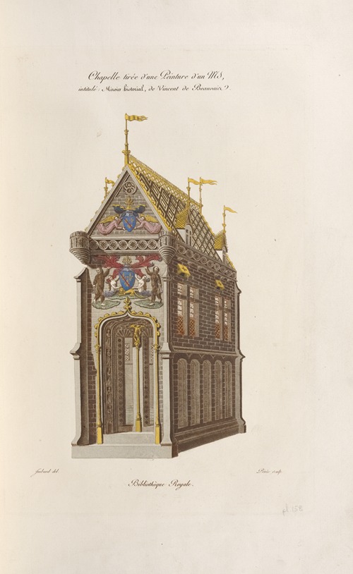 Chapelle tirée d’une peinture d’un MS, intitulé; miroir historial, de Vincent de Beauvais. Bibliothèque royale.