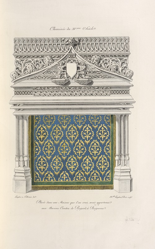 Cheminée du XVeme. siècle. Placée dans une maison que l’on croit avoir appartenue aux anciens comtes de Perigord; à Perigueux.