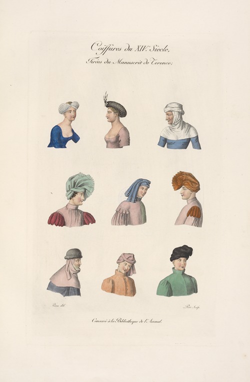 Coiffures du XIVe. siècle, tirées du manuscrit de Terence; […]