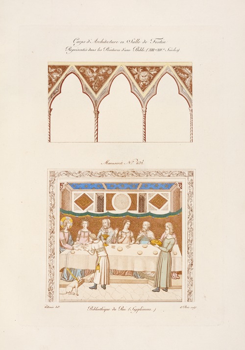 Corps d’architecture et salle de Festin représentés dans le peintures d’un bible, (XIII – XIVe. siècles.)