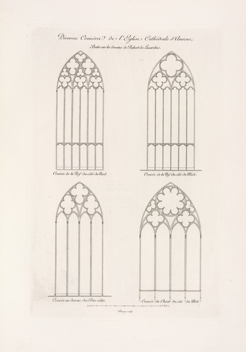 Diverses croisées de l’église cathédrale d’Amiens, baties sur les dessins de Robert de Lusarches.