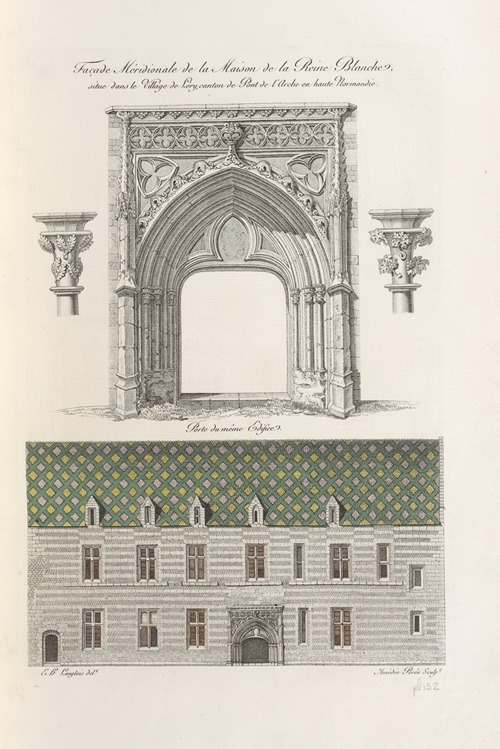 Façade méridionale de la maison de la reine blanche, situé dans le village de Lery, canton de pont de l’arche en haute Normandie