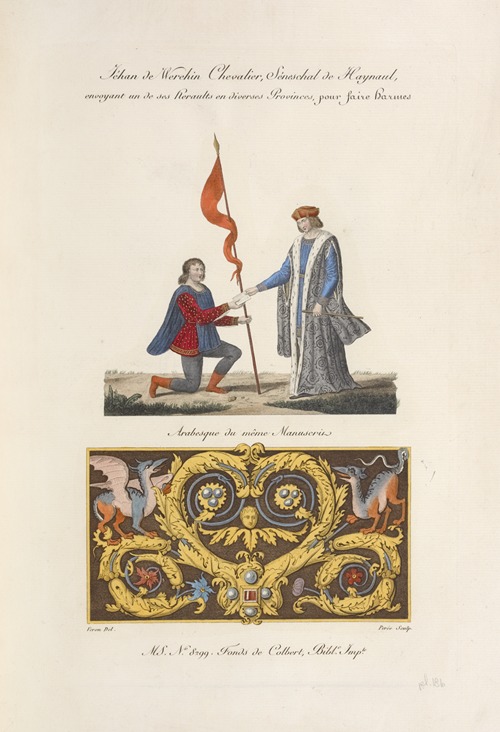 Jéhan de Werehin chevalier, séneschal de Haynaul, envoyant un de ses heraults en diverses provinces, pour faire harmes;