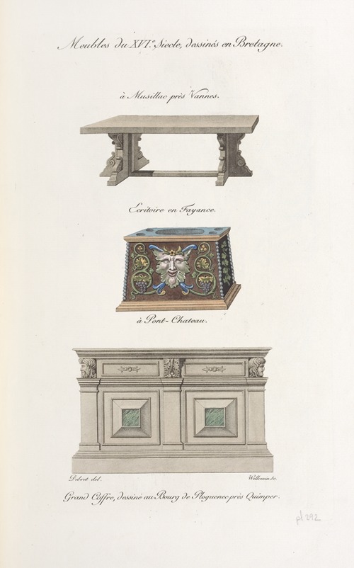 Meubles du XVIe. siècle, dessinés en Bretagne. À Musillac près Vannes
