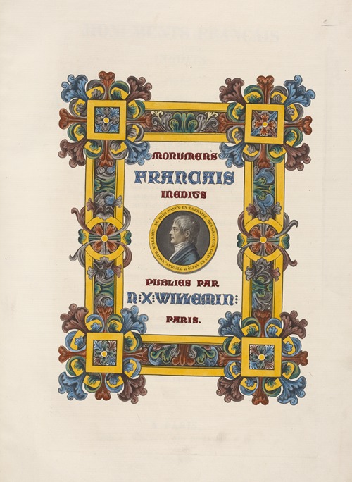 Monuments français, [Illustrated title page with portrait of Willemin]