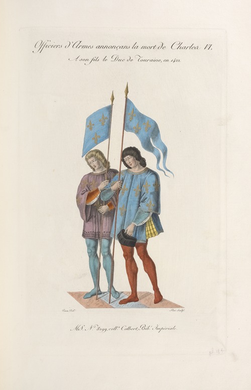 Officiers d’armes annonçans la mort de Charles VI, à son fils le duc de Touraine, en 1422.