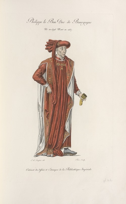 Philippe le bon duc de Bourgogne né en 1396 mort en 1467. Cabinet des dessins et estampes de la bibliothèque impériale.