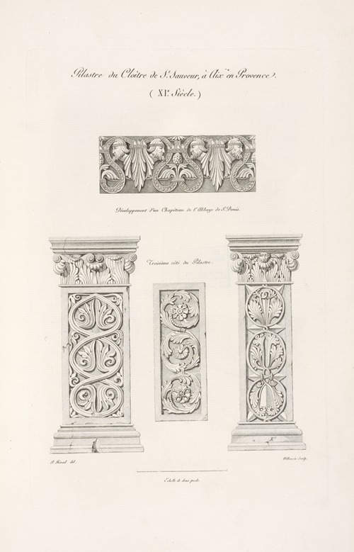 Pilastre du cloître de St. Sauveur, à Aix en Provence. (XIe. siècle.)
