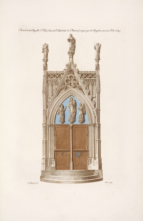 Portail de la chapelle St. Piat (dans la cathédrale de Chartres) érigée par le chapitre, environ l’an 1349.