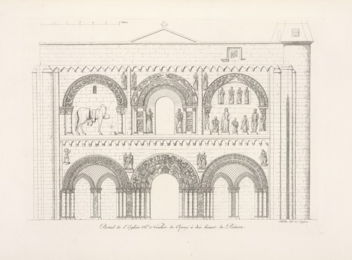 Portail de l’église St. Nicolas de Civray à dix lieues de Poitiers.