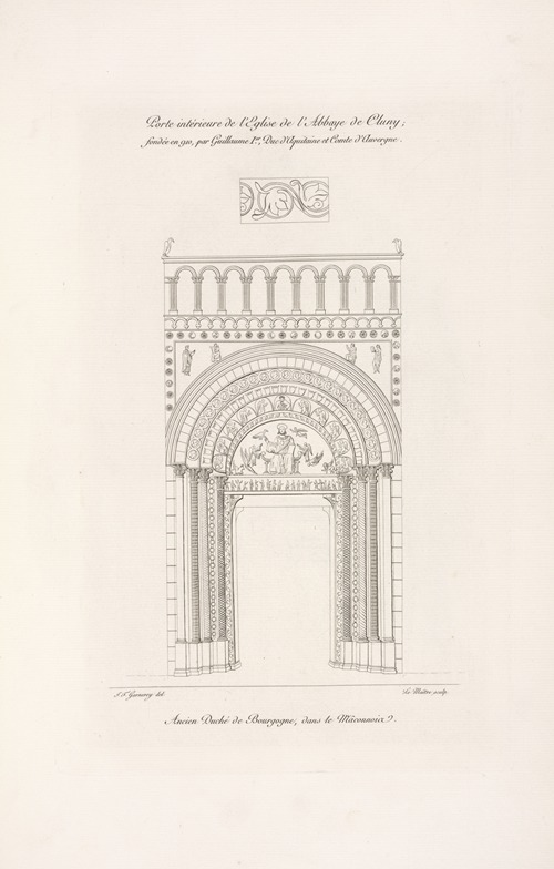 Porte intérieure de l’église de l’abbaye de Cluny; fondée en 910, par Guillaume Ier., duc d’Aquitaine et comte d’Auvergne.