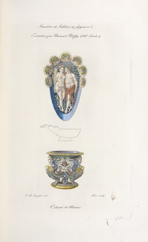 Saucière et salière en fayence, exécutées par Bernard Palissy. (XVIe. siècle.)
