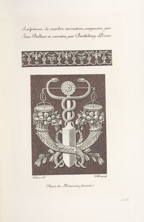 Sculptures de marbre incrustées, composées par Jean Bullant et exécutées par Barthélemy Prieur.