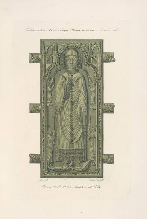 Tombeau en bronze d’Evrard evêque d’Amiens, élu en 1212 et décédé en 1223.