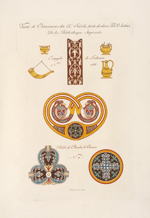 Vases et ornemens du IXe siècle, tirés de deuz MSS. latins.