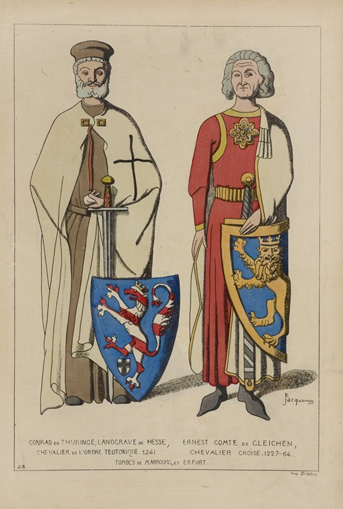 Conrad de Thuringe, landgrave de Hesse, Ernest Comte de Gleichen, chevalier de l’Ordre Teutonique. 1241