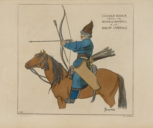Cosaque Baskir. 1813-14. Dessin de Schadow, a la Bibl[iothèque] Impériale.