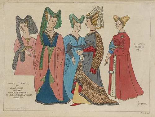 Dames Toscanes, et Venitienne. 1460-80. Peintures inédits des bibliotheques de Trieste, Venise etc. Elisabeth Freschi 1464.