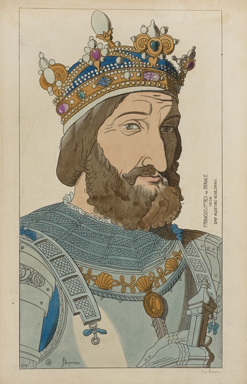Francois 1er roi de France. 1536. D’ap[rès] Agostino Veneziano.