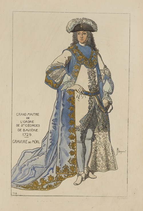 Grand Maitre de l’ordre de St. Georges de Bavière. 1729. Gravure de Mörl.