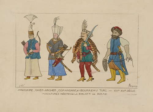 Janissaire, chef-archer, comandant, et bourreau Turc. XVe XVIe siècle