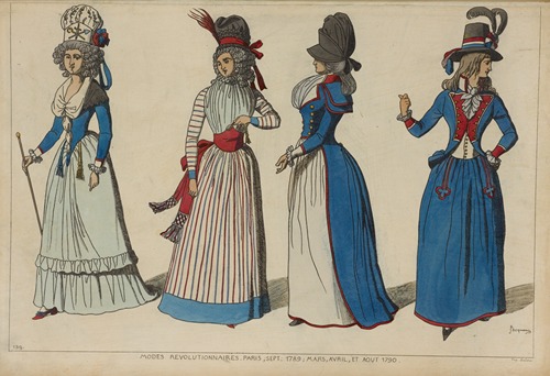Modes revolutionnaires Paris, Sept. 1789, Mars, Avril, et Aout 1790.