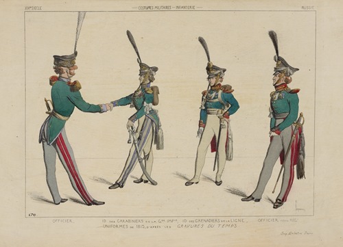 Officier, id. des Carabiniers de la g[arde] Imp[eriale], id. des Grenadiers de la ligne