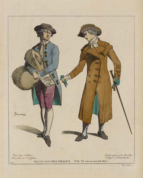 Petits-maitres Francais. 1778-79. D’ap[rès] nature par Deny