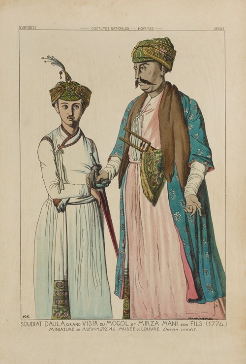 Soudiat daula, grand visir du Mogol, et Mirza Mani son fils. (1774.)