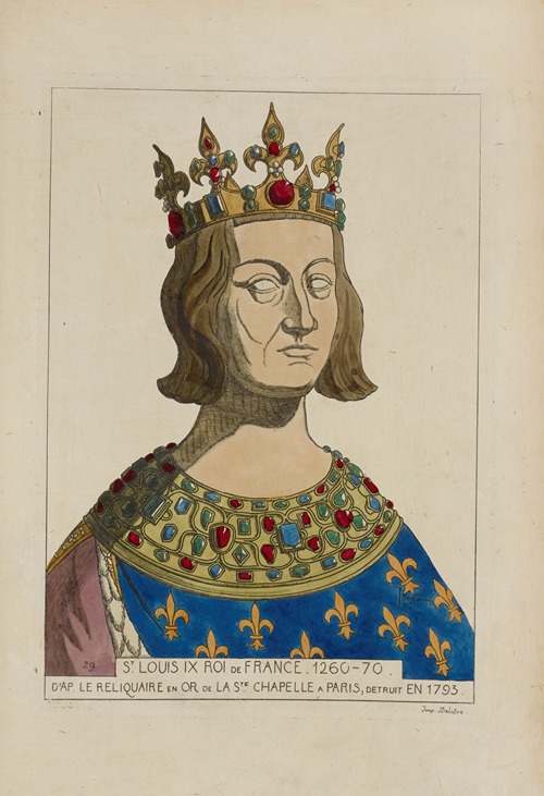 St. Louis IX Roi de France. 1260-70. D’ap[rés] le reliquaire en or de la Ste. Chapelle a Paris, detruit en 1793.