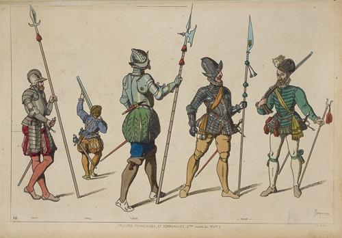 Troupes Francaises, et Espagnoles. 2me moitré du XVIe s[iècle.] 1547. 1562. 1568. 1580.