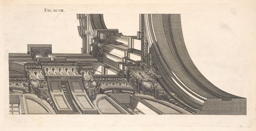 A fourth part of the architectonical design, painted on the vault of S. Ignatius’s church; with its lights and shadows.