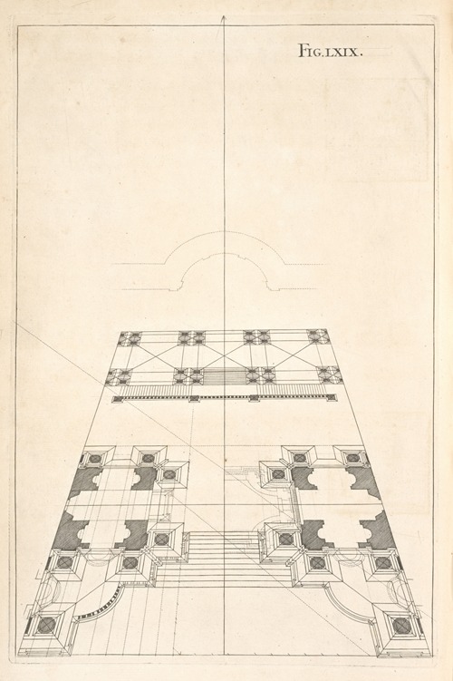 The plan of the sixty-seventh figure in perspective, and third preparation to the seventy-first figure.