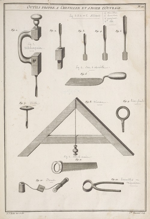 Outils propre a cheviller et a poser l’ouvrage.