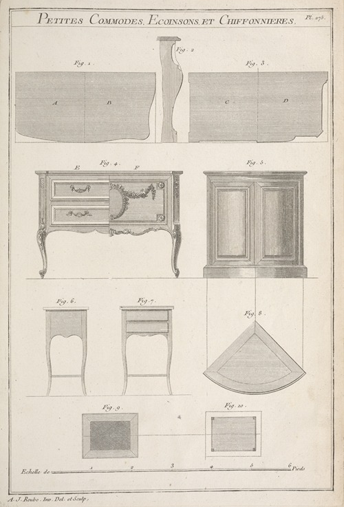 Petites commodes, ecoinsons, et chiffonnieres.