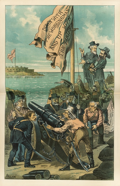 The allies under the new flag – the Republicans and the monopolists train their guns on the workingmen