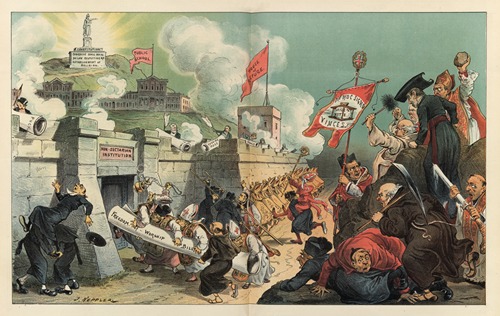 The attack on our outer ramparts – first the house of refuge – then the public schools – then – the Constitution!