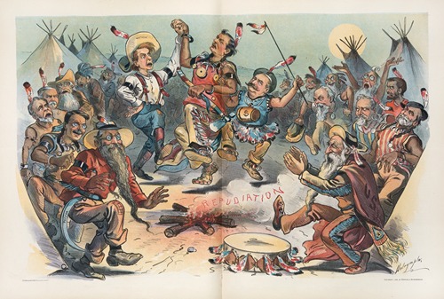 Last ghost-dance of the free silver tribe – just before being sent to the Salt River Reservation