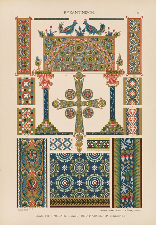 Byzantinisch – Glasstift-Mosaik, Email- und Manuskriptmalerei