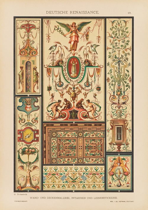 Deutsche Renaissance – Wand- und Deckenmalerei, Intarsien und Leinenstickerei