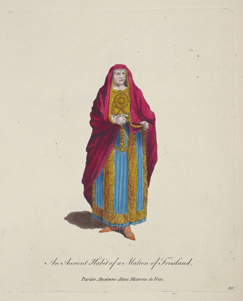 An ancient habit of a matron of Friesland. Parûre ancienne d’une matrone de Frise.