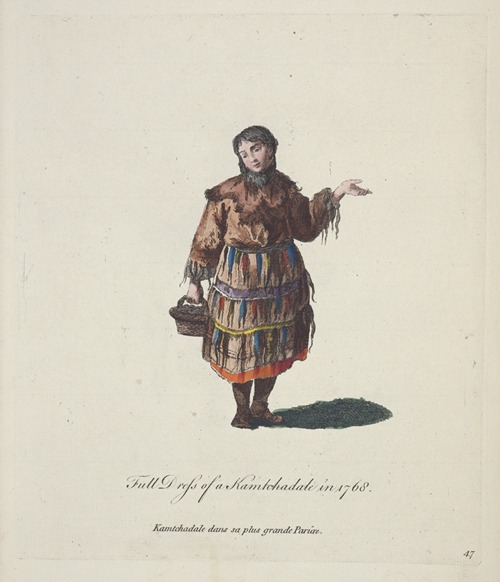 Full dress of a Kamtchadale in 1768. Kamtchadale dans sa plus grande Parûre.
