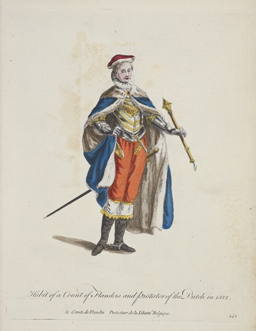 Habit of a count of Flanders and protector of the Dutch in 1582.