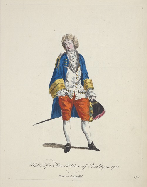 Habit of a French man of quality in 1700. Francois de qualité.
