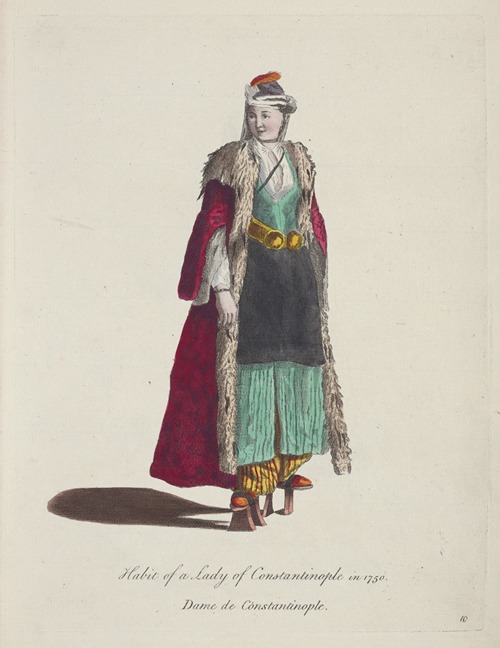 Habit of a lady of Constantinople in 1750. Dame de Constantinople.