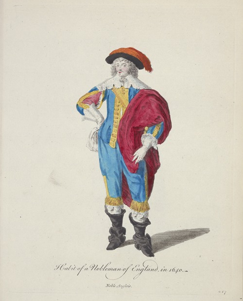 Habit of a nobleman of England in 1640. Noble Anglois.